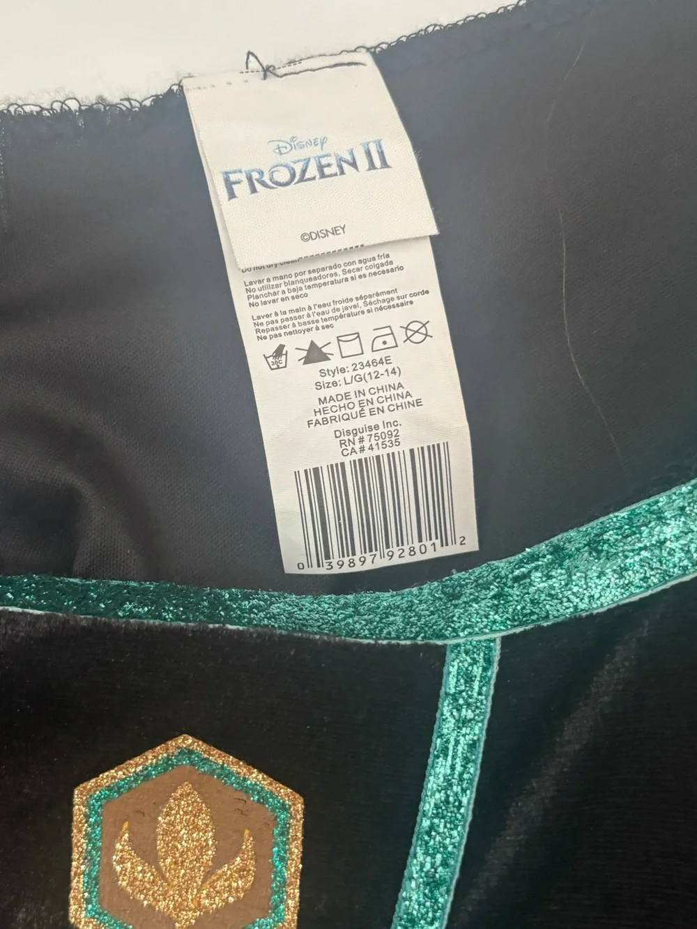 Disney Teal and Black Elsa-Inspired Girls Costume Dress size 12-14
